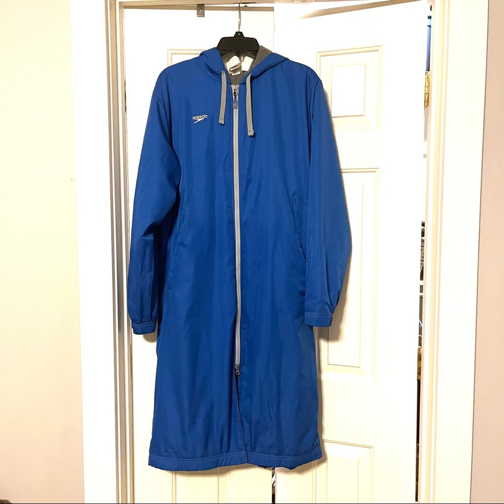 Unisex Speedo Blue Swim Parka Coat w/ Fleece Lining Sz Medium M